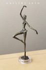 Grace  Brutalist Bronze Ballerina Sculpture  Vtg Giacometti Era Jere Mid Century