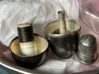 Simons Brothers 1800s Sterling Silver Thimble With Sewing Reel Egg Case Antique