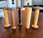 5 Vintage Industrial Wooden Textile Mill Spools Bobbins 7  Antique