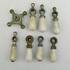 Vtg Antique Lot Of Porcelain   Brass Faucet Handles Hot Cold For Parts Repair