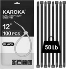 Zip Ties 12 Inch 100 Pack  Black  50 Lb  Uv Resistant Cable Ties For Indoor A   