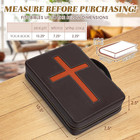 Leather Bible Cover  Dark Brown  Large  Cross Style