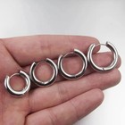 2 Pc Stainless Steel Circle Hoop Earrings Men Wide Thick Round Polished Jewelry