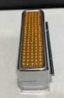 Metal Jeweled Lipstick Case Holder Storage Box Mirror Purse Pocket Silver Orange