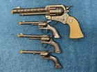 Lot Of 4 Vintage Cap Pistols Wyatt Earp Kilgore Hubley Pet Pal Usa Orange Plugs