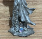 Sunglo Pewter 4    Shaman With Skull Crystal Orb Metal 1994 Vintage Indian Mystic