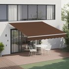Patio Awning Manual Retractable Outdoor Sun Shade Canopy Deck Shelter 3 Size