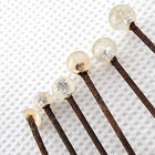 6 Antique Victorian Clear Glass Bead Top Straight Stick Hat Pin 7-1 4 In  l  Lot