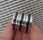 3pcs Silver black Stripe Strong Magnetic Magic Trick Rings Us 9 10 11