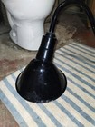 Pair Vtg Abolite Black Porcelain Enamel Gooseneck Barn Light Industrial Gas   