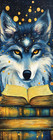 Celestial Wolf Bookmark -  Whimsical 6x2 Gift For Book Readers  Laminated