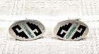 Vintage Taxco Artisan Sterling Silver Oval Cufflinks By Alpaca