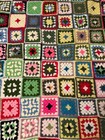 Vintage Granny Square Afghan Blanket Throw Roseanne Boho Cottagecore 42   x60   