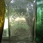 Milford mass Charles J smith 1 2 Pint Strap Side Pre Pro Whiskey Flask