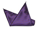 Gascoigne Silk Pocket Square Purple Gold Zig Zag Pattern  9 25  X 9 25  Men s