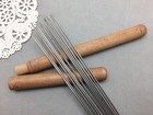 Redditch England Set 12 Cast Steel Knitting Needle 2mm Wood Case 9 5  Antique
