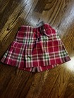 Burberry Girls 12m Pink Plaid Wrap Skirt Cotton Woven Elastic Waist Buckle