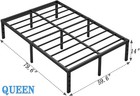 Metal Bed Frame queen Size Bed Frame 14 Inch   Heavy Duty Sturdy Mattress Black
