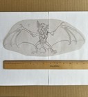 Vintage Acetate Tattoo Stencil 60 s-70 s Large Bat