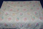 Vintage 90s Baby Girl Crib Quilt Blanket Pastel Teddy Bear Unicorn Aop Darling 