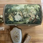 Vintage Vanity Lot Decor Jewelry Music Box Hair Brush Set Jewelry Vase Crystal