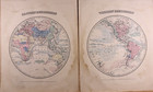 Dated 1858 Map   East   West Hemisphere Of The World By Colton  12x15 - 22
