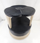 Vintage Kik-step Rolling Step Stool Beige Black Industrial Library 1980s Usa
