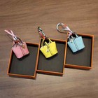 Bag Charm Mini Leather Handbag Keychain Coin Purse Car For Airpodds Xmax Gift