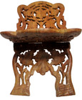 Vintage Hand-carved Wood Folding Book Holder Or Display Stand India  1