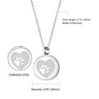 Paw Print Pet Dog Cat Memorial Cremation Jewelry Ash Keepsake Heart Urn Necklace