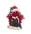 Black Dachshund In Doghouse Personalized Christmas Dog Ornament