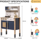 Wooden Play Kitchen  Realistic Kids Kitchen Playset