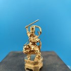 Vintage Brass Zhao Gongming Wu Caishen Bronze Statue Ornament