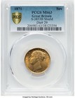 Great Britain  1871 Victoria Sovereign  Pcgs Ms 63  8 767 000 Mintage