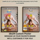 Sexy Pinup Girl Custom Alcohol Poster Any Beer Whiskey Tequila Vodka Brand   308