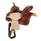 Clementine Youth Barrel Style Western Saddle Floral Tooling Full Qh Bars 12  New