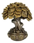 Ebros Feng Shui Gold Tree Statue Golden Money Coin Tree Figurine Home Decor