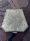 Vintage Brass Powder Compact Mother Of Pearl Top W Hand Painted Flowers   1940   s
