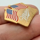 Miller Beer American Dual Flags Enamel Lapel Pin Patriotic Advertising Vintage