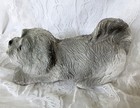 Grey Shih Tzu Or Maltese Dog Statue      memorial Grave Marker garden Decor