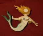 Vintage Lefton Ceramic Mermaid Wall Plaque Hula Girl Brown   Red Hair Mcm