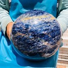 19 84lb Natural Blue Vein Stone Ball Quartz Crystal Mineral Healing Sample 6002
