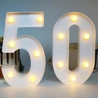 Light Up Numbers 50 Sign For Wedding Anniversary  50th Birthday Party Decoration