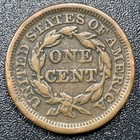 1847 Braided Hair Large Cent Vg Details With Damage