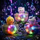 Automatic Bubble Machine For Kids Rechargeable Led Bubble Blower Cat Toy Music