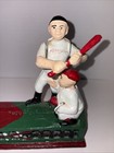Vintage Cast Iron Baseball Mechanical Coin Bank Collectible Hometown Battery