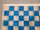 Solid Marble Onyx Chess Board 15  White And Teal Blue 