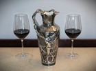 Important Rare Ca  1900 Austrian Art Nouveau Pure Silver Overlay Porcelain Ewer