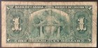 1937 Canada Paper Money - One Dollar Banknote 