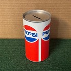 1970s Pepsi-cola Coin Bank Top Soda Pop Can 12oz All Red Can   Norfolk  Nebraska